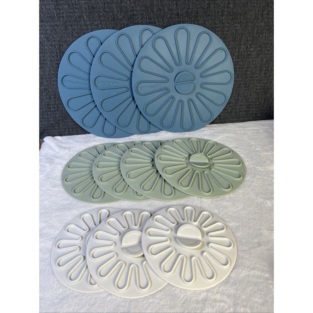 PrepWorks Silicone 10 Lids Reusable Bowl & Pan Covers Trivets Jar Grippers